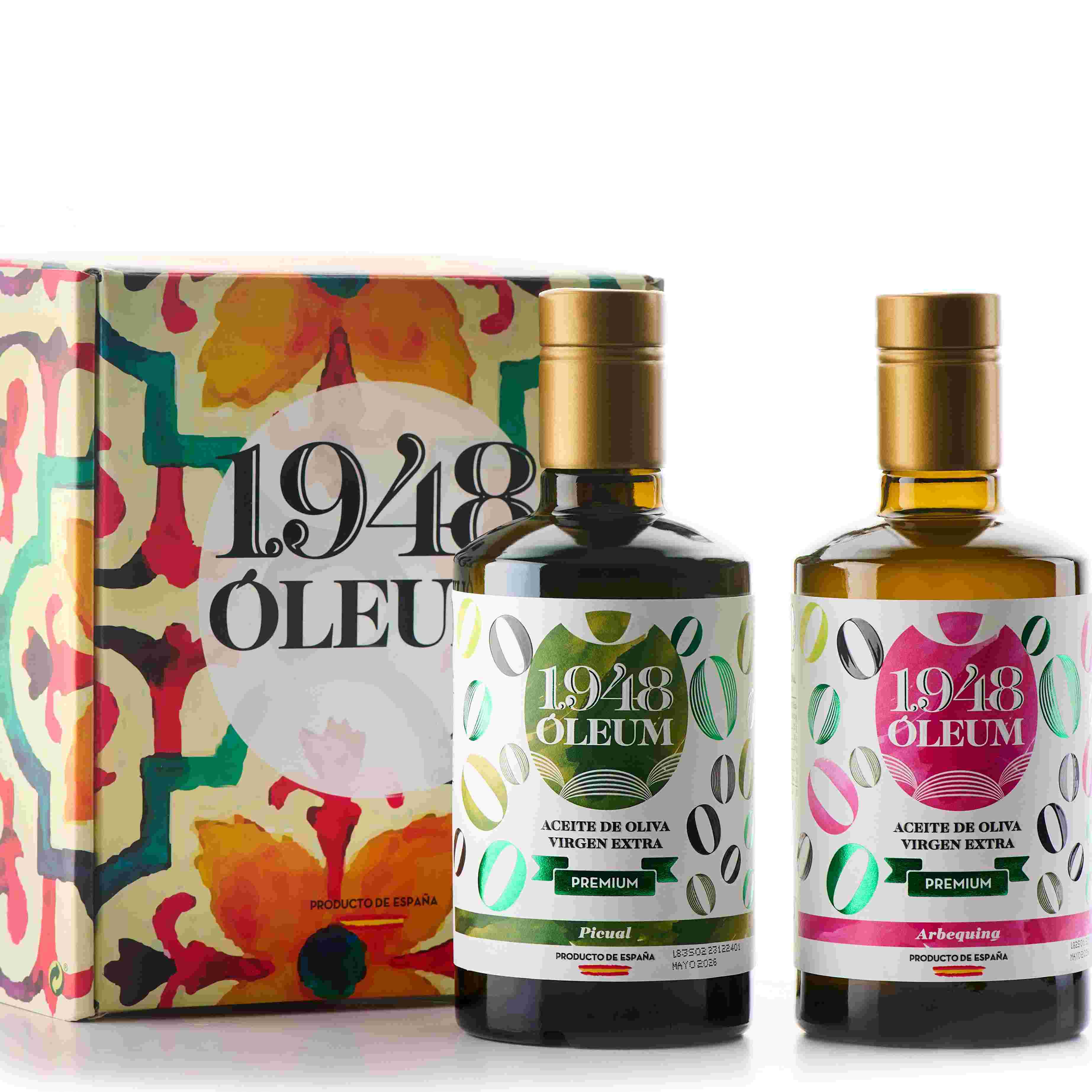 Pack estuche regalo aceite de oliva virgen extra picual + arbequina