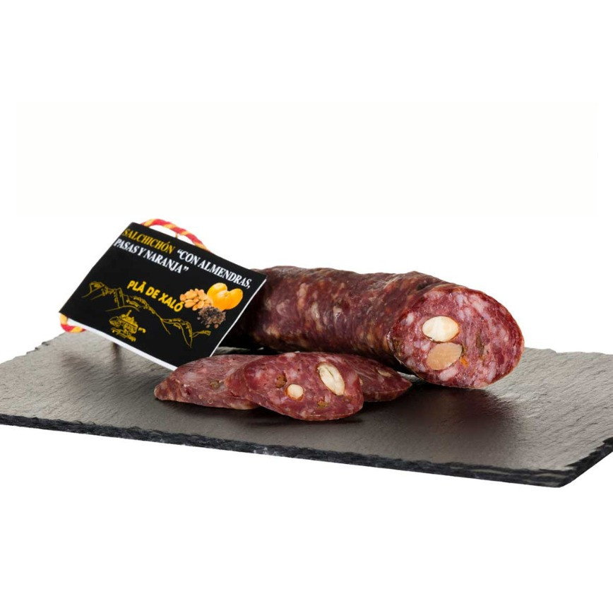 LONGANIZA ALMENDRAS, PASAS Y NARANJA DE XALÓ