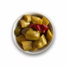 CORAZONES DE BERENJENA TROCEADAS